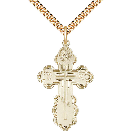 Gold Filled Saint Olga Cross Pendant - 0258GF