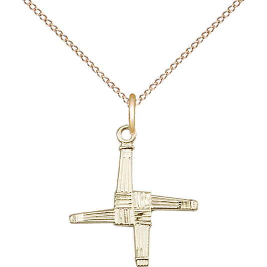 Gold Filled Saint Brigid Cross Pendant - 0290GF