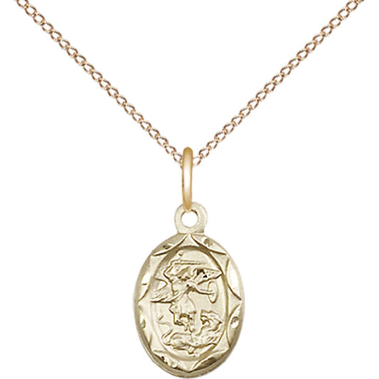 Gold Filled Saint Michael the Archangel Pendant - 0301RGF