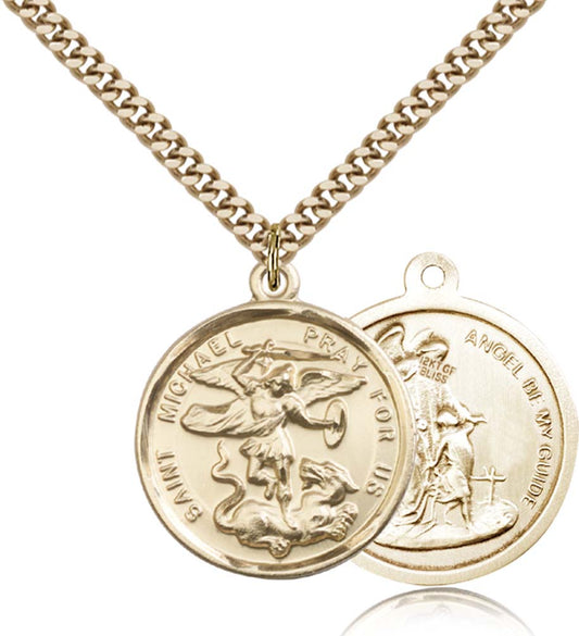 Gold Filled Saint Michael the Archangel Pendant - 0342GF