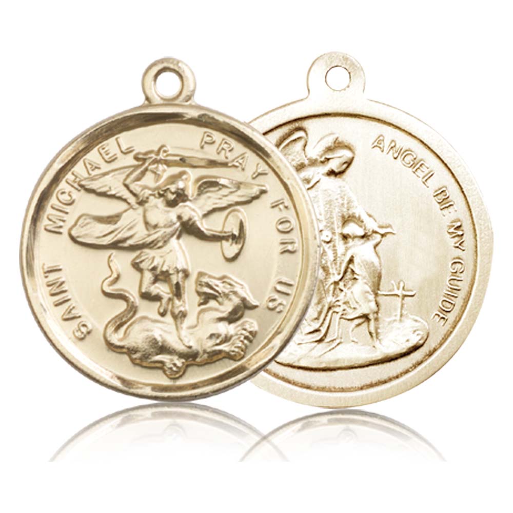 14kt Gold Saint Michael the Archangel Pendant - 0342KT