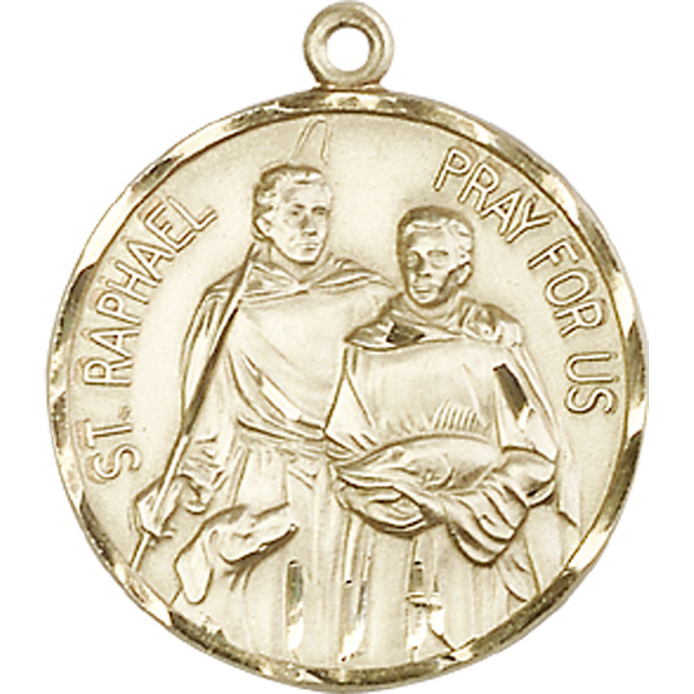 14kt Gold Saint Raphael Pendant - 0409KT