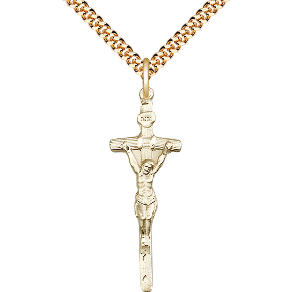 Gold Filled Papal Crucifix Pendant - 0564GF