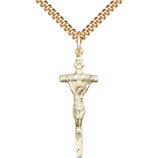 Gold Filled Papal Crucifix Pendant - 0564GF