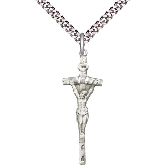 Sterling Silver Papal Crucifix Pendant - 0564SS