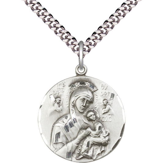 Sterling Silver Our Lady of Perpetual Help Pendant - 0567SS