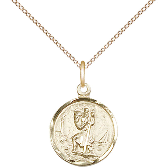 Gold Filled Saint Christopher Pendant - 0601CGF