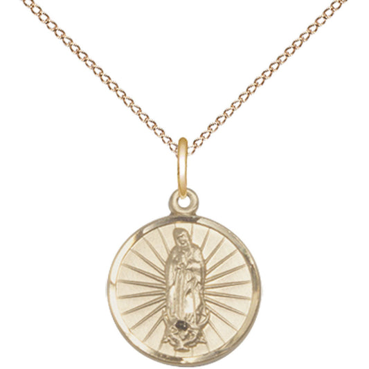 Gold Filled Our Lady of Guadalupe Pendant - 0601FGF