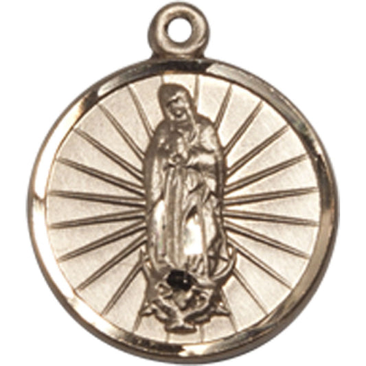 14kt Gold Our Lady of Guadalupe Pendant - 0601FKT