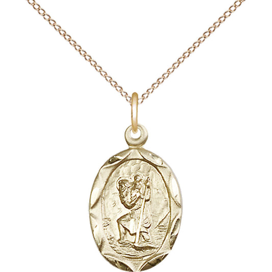 Gold Filled Saint Christopher Pendant - 0612CGF