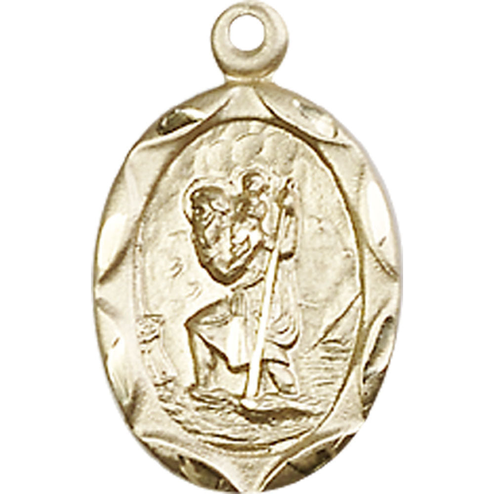 14kt Gold Saint Christopher Pendant - 0612CKT