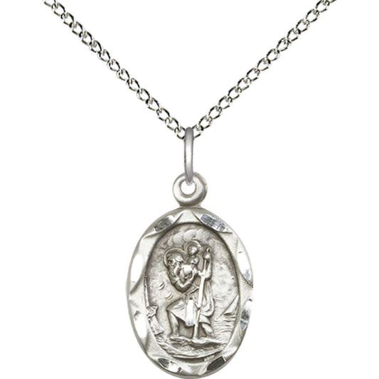 Sterling Silver Saint Christopher Pendant - 0612CSS