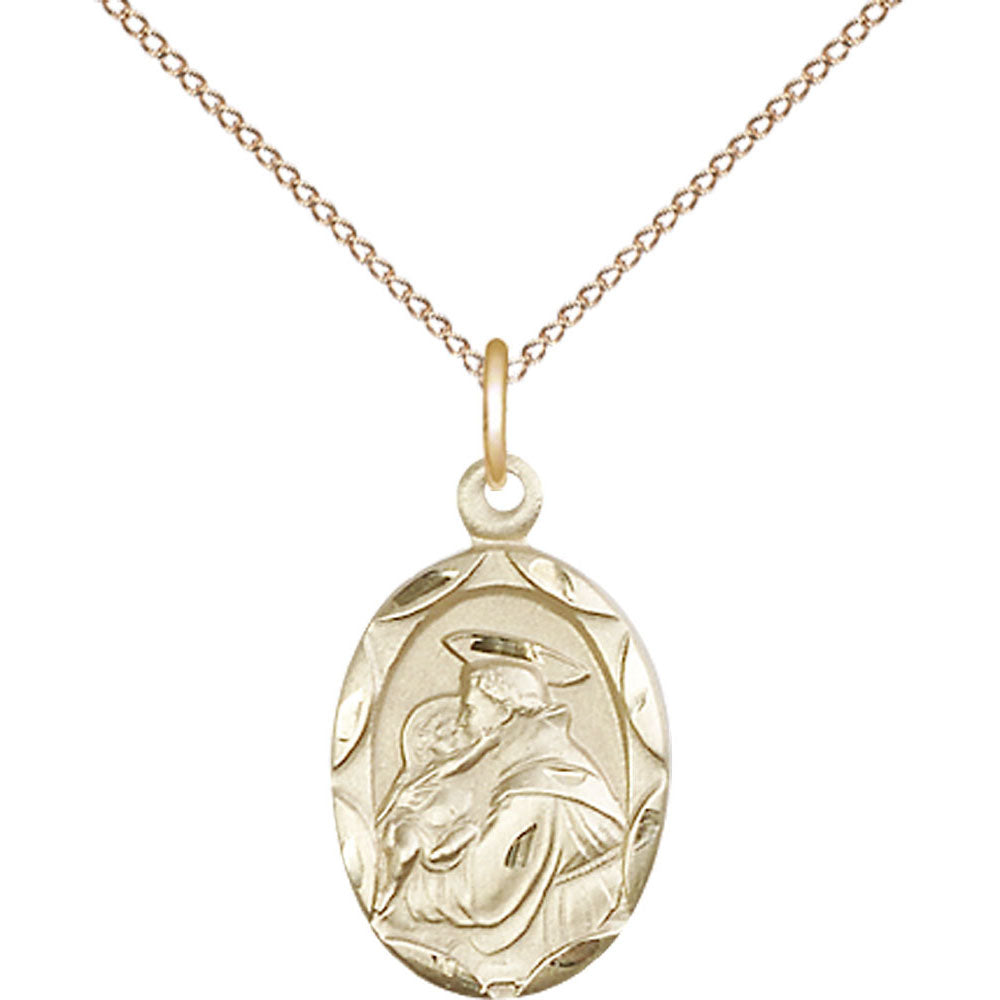 Gold Filled Saint Anthony of Padua Pendant - 0612DGF