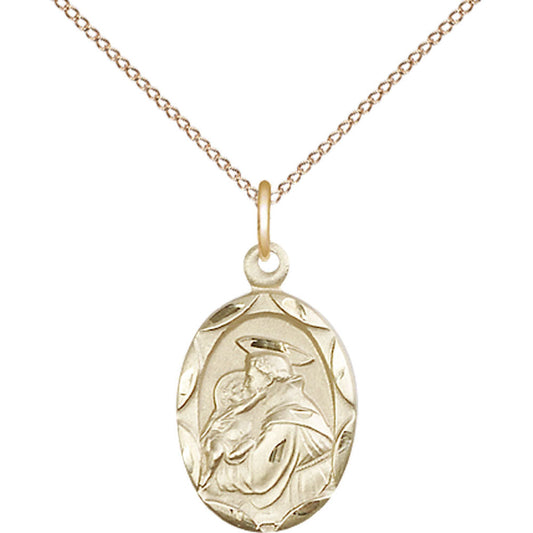 Gold Filled Saint Anthony of Padua Pendant - 0612DGF