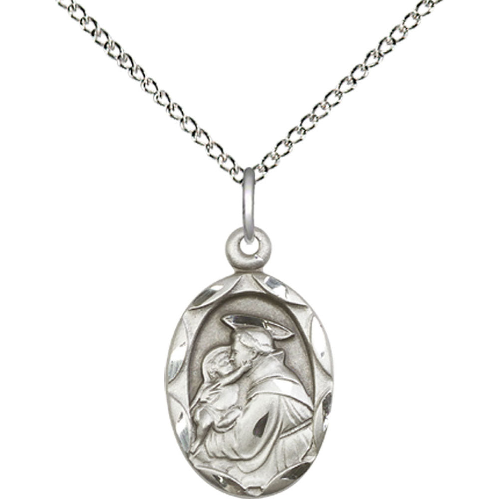 Sterling Silver Saint Anthony of Padua Pendant - 0612DSS