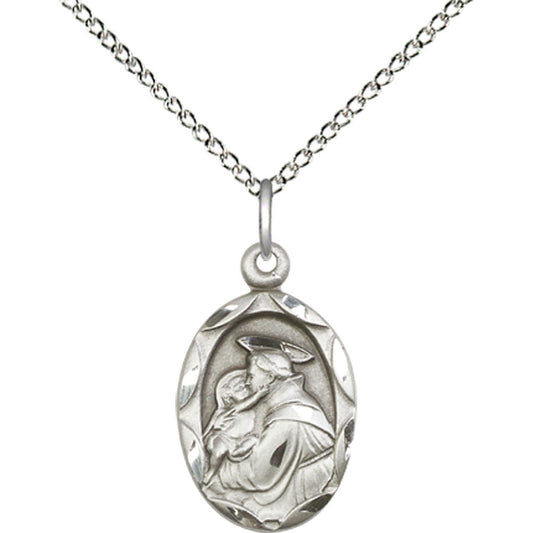 Sterling Silver Saint Anthony of Padua Pendant - 0612DSS