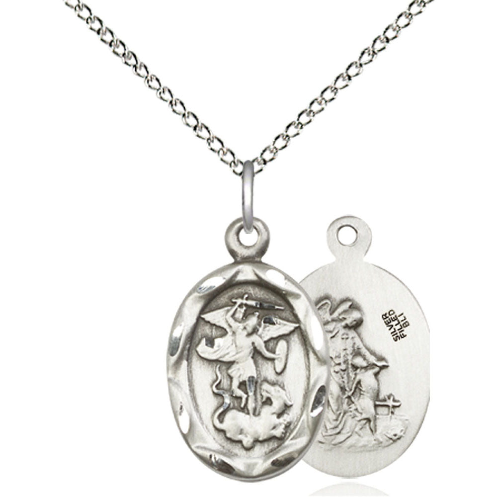 Sterling Silver Saint Michael the Archangel Pendant - 0612RSS