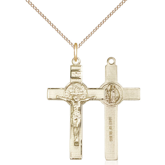 Gold Filled Saint Benedict Crucifix Pendant - 0625GF