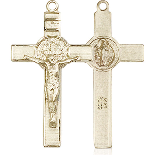 14kt Gold Saint Benedict Crucifix Pendant - 0625KT