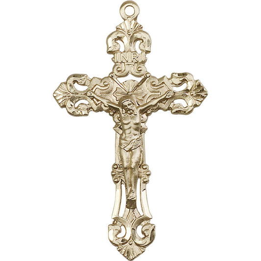 14kt Gold Crucifix Pendant - 0648KT
