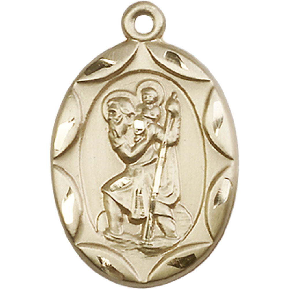 14kt Gold Saint Christopher Pendant - 0801CKT
