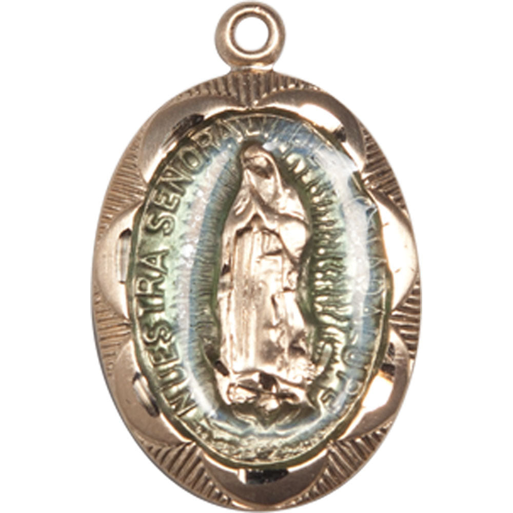 14kt Gold Our Lady of Guadalupe Pendant - 0801EFKT
