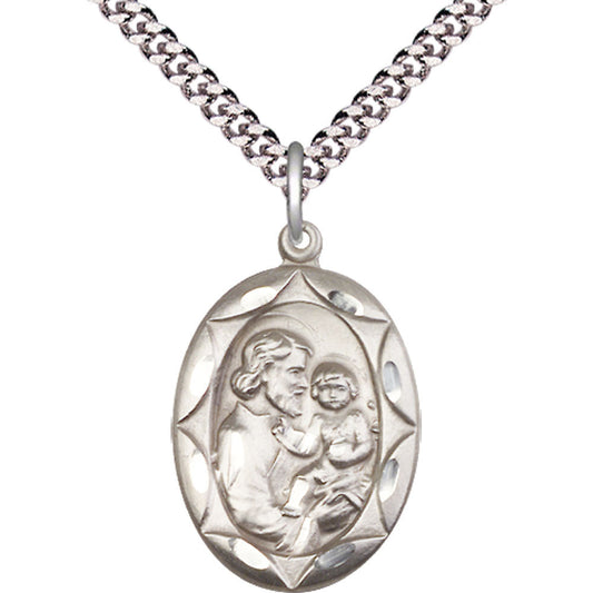 Sterling Silver Saint Joseph Pendant - 0801KSS