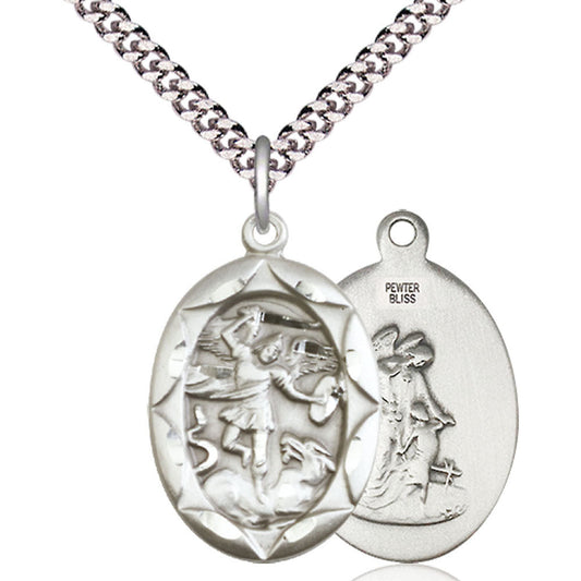Sterling Silver Saint Michael the Archangel Pendant - 0801RSS