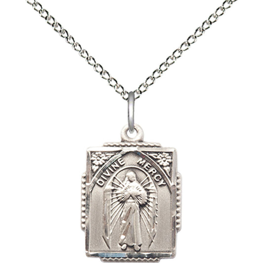Sterling Silver Divine Mercy Pendant - 0804DMSS