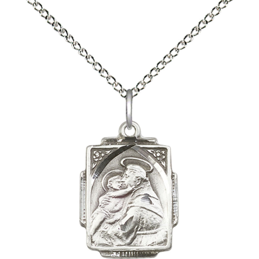 Sterling Silver Saint Anthony Pendant - 0804DSS