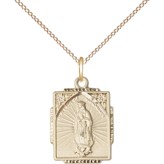 Gold Filled Our Lady of Guadalupe Pendant - 0804FGF