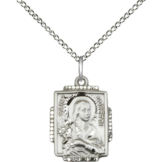Sterling Silver Saint Maria Goretti Pendant - 0804QSS
