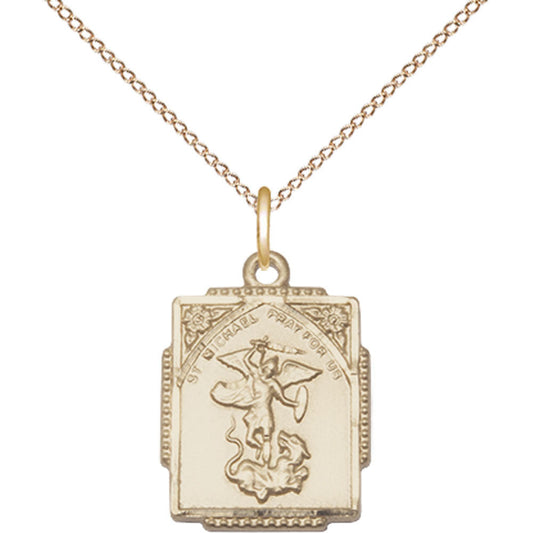 Gold Filled Saint Michael the Archangel Pendant - 0804RGF