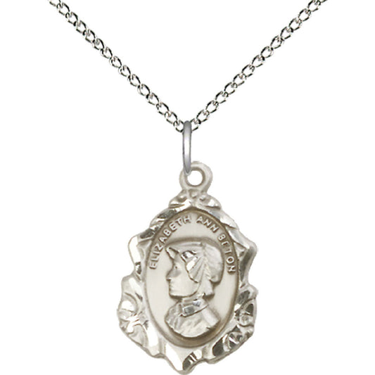 Sterling Silver Saint Elizabeth Ann Seton Pendant - 0813SS