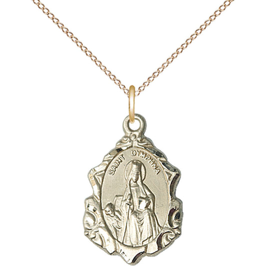 Gold Filled Saint Dymphna Pendant - 0822DYGF