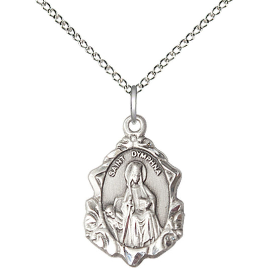 Sterling Silver Saint Dymphna Pendant - 0822DYSS