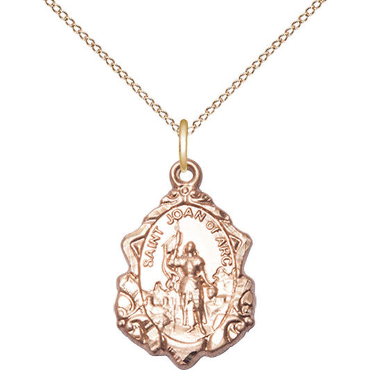 Gold Filled Saint Joan of Arc Pendant - 0822JAGF