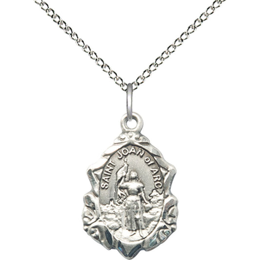 Sterling Silver Saint Joan of Arc Pendant - 0822JASS