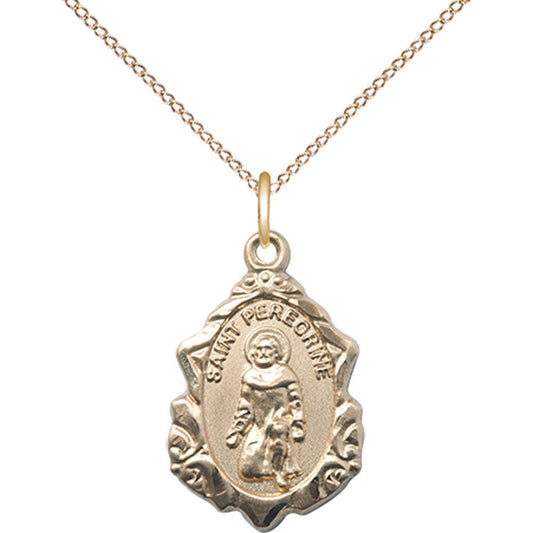 Gold Filled Saint Peregrine Pendant - 0822PGF