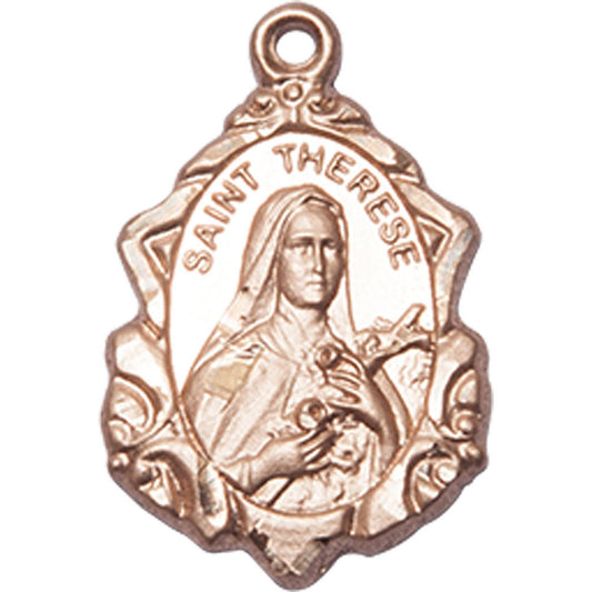 14kt Gold Saint Therese of Lisieux Pendant - 0822TEKT