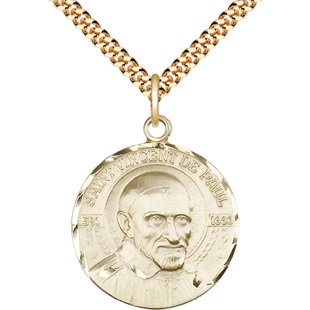 Gold Filled Saint Vincent de Paul Pendant - 0830GF