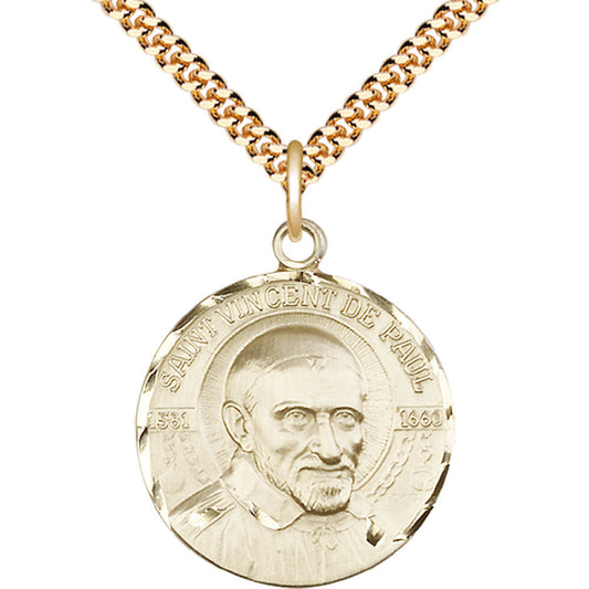 Gold Filled Saint Vincent de Paul Pendant - 0830GF