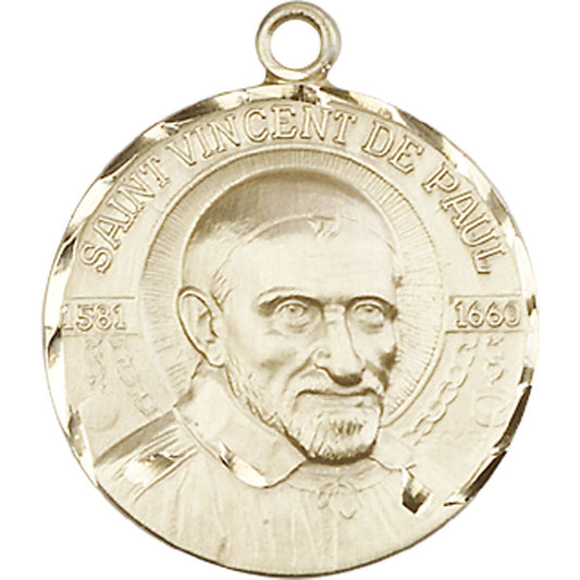 14kt Gold Saint Vincent de Paul Pendant - 0830KT