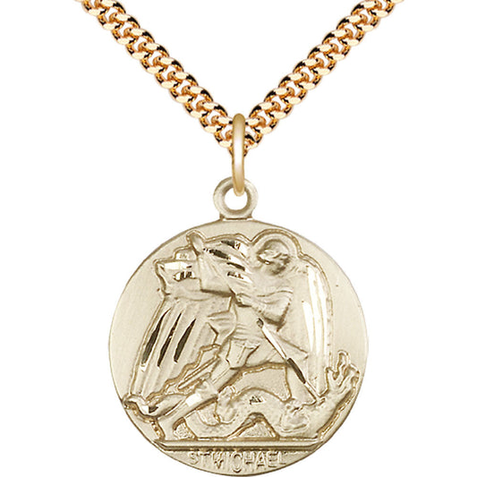 Gold Filled Saint Michael the Archangel Pendant - 0840GF