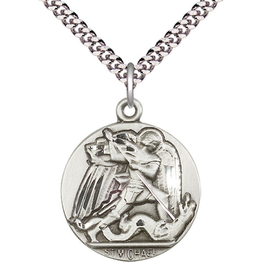 Sterling Silver Saint Michael the Archangel Pendant - 0840SS