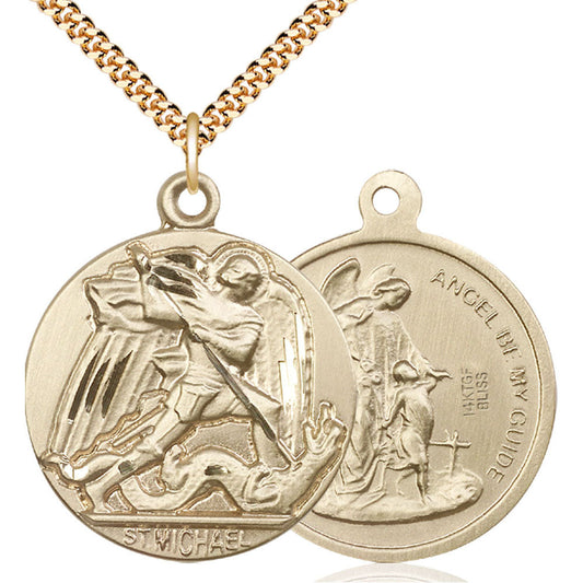 Gold Filled Saint Michael the Archangel Pendant - 0841GF