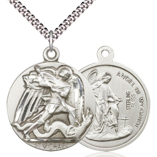 Sterling Silver Saint Michael the Archangel Pendant - 0841SS