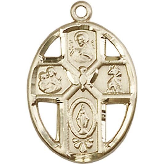 14kt Gold 5-Way / Holy Spirit Pendant - 0880KT