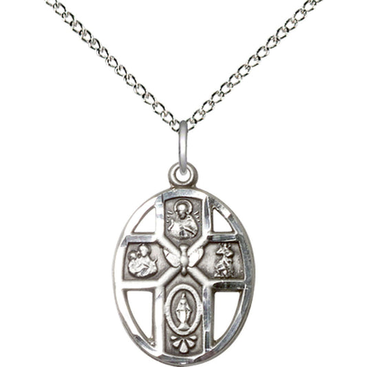 Sterling Silver 5-Way / Holy Spirit Pendant - 0880SS