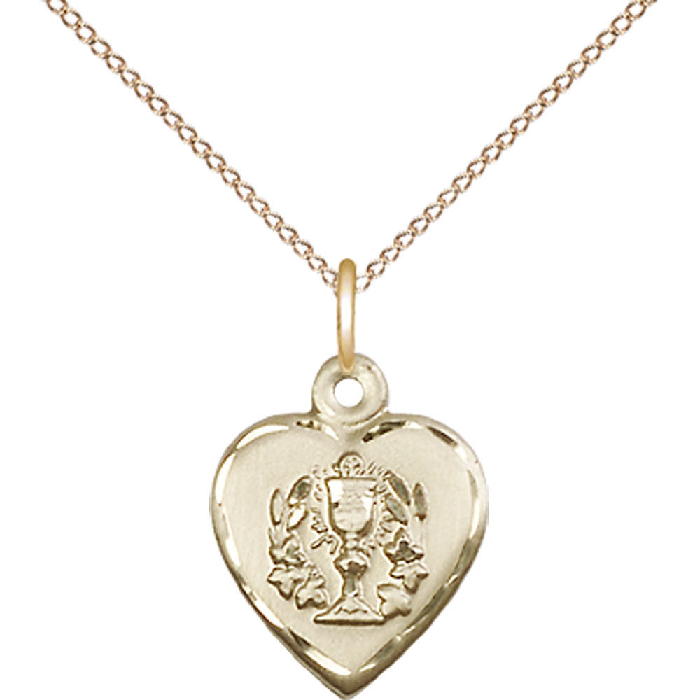 Gold Filled Heart / Communion Pendant - 0892GF